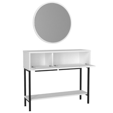 Κονσόλα με καθρέπτη Suzy Megapap χρώμα λευκό 90x29,6x76cm 1 τεμ.