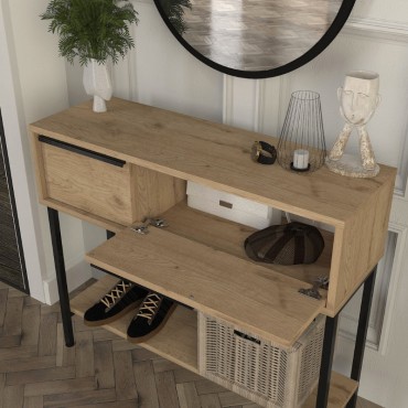 Κονσόλα με καθρέπτη Suzy Megapap χρώμα sepet oak 90x29,6x76cm 1 τεμ.