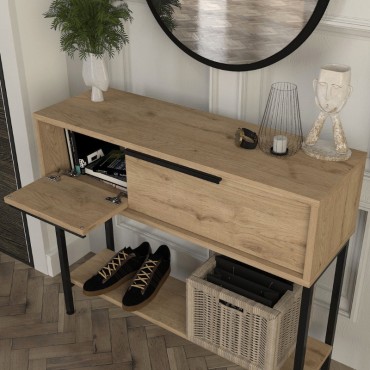 Κονσόλα με καθρέπτη Suzy Megapap χρώμα sepet oak 90x29,6x76cm 1 τεμ.