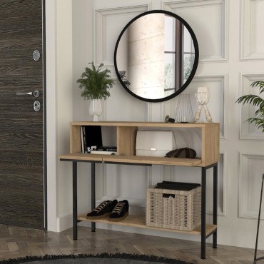 Κονσόλα με καθρέπτη Suzy Megapap χρώμα sepet oak 90x29,6x76cm 1 τεμ.
