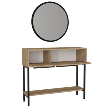 Κονσόλα με καθρέπτη Suzy Megapap χρώμα sepet oak 90x29,6x76cm 1 τεμ.
