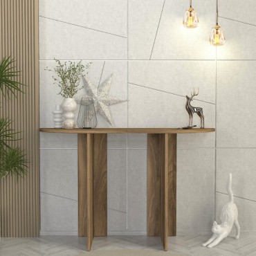Κονσόλα Cortado Megapap χρώμα καρυδί 120x35x75cm 1 τεμ.