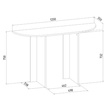 Κονσόλα Cortado Megapap χρώμα καρυδί 120x35x75cm 1 τεμ.