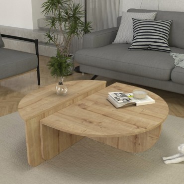 Τραπεζάκι σαλονιού Nilvia Megapap χρώμα sapphire oak 85x35cm 1 τεμ.