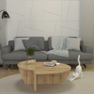 Τραπεζάκι σαλονιού Nilvia Megapap χρώμα sapphire oak 85x35cm 1 τεμ.