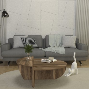 Τραπεζάκι σαλονιού Nilvia Megapap χρώμα καρυδί 85x35cm 1 τεμ.