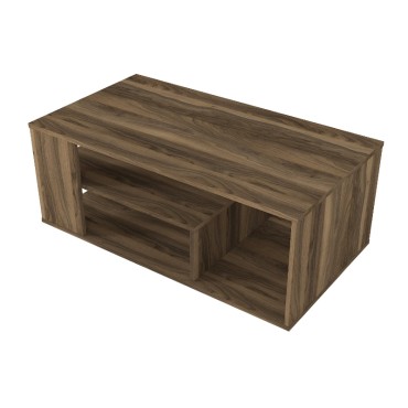 Τραπεζάκι σαλονιού Abdera Megapap χρώμα καρυδί 110x60x42cm 1 τεμ.