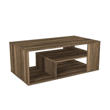 Τραπεζάκι σαλονιού Abdera Megapap χρώμα καρυδί 110x60x42cm 1 τεμ.