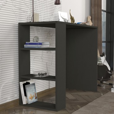 Γραφείο εργασίας Netenia Megapap χρώμα ανθρακί 90x40x74cm 1 τεμ.