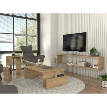 Τραπεζάκι σαλονιού Regnar Megapap χρώμα sapphire oak 100,6x55x31,8cm 1 τεμ.