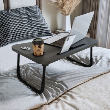 Τραπεζάκι laptop Sedon Megapap χρώμα ανθρακί 59,2x39,2x26,2cm 1 τεμ.