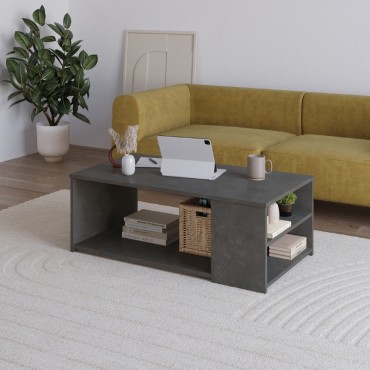 Τραπεζάκι σαλονιού Berg Megapap χρώμα γκρι ρετρό 110x60x40cm 1 τεμ.