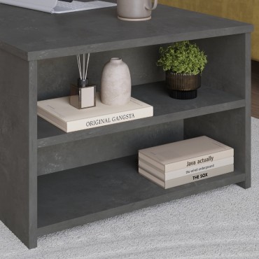 Τραπεζάκι σαλονιού Berg Megapap χρώμα γκρι ρετρό 110x60x40cm 1 τεμ.
