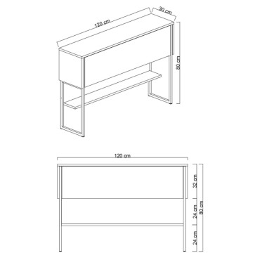 Μπουφές Luxe Megapap χρώμα travertine - χρυσό 120x30x80cm 1 τεμ.