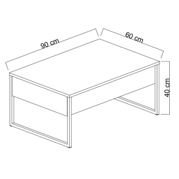 Τραπεζάκι σαλονιού Luxe Megapap χρώμα travertine - χρυσό 90x60x40cm 1 τεμ.