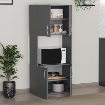 Ντουλάπα κουζίνας Armado Megapap χρώμα ανθρακί 60x32x140cm 1 τεμ.