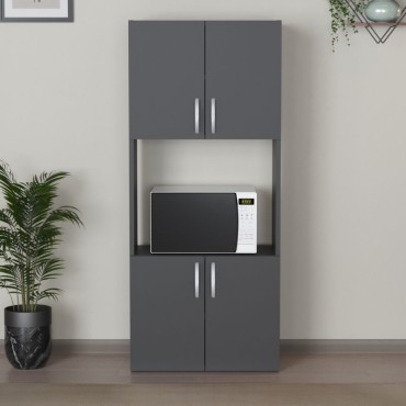 Ντουλάπα κουζίνας Armado Megapap χρώμα ανθρακί 60x32x140cm 1 τεμ.