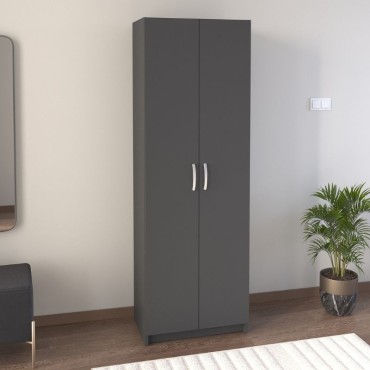 Παπουτσοθήκη Renso Megapap δίφυλλη χρώμα ανθρακί 59,8x37,8x178,5cm