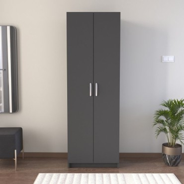 Παπουτσοθήκη Renso Megapap δίφυλλη χρώμα ανθρακί 59,8x37,8x178,5cm