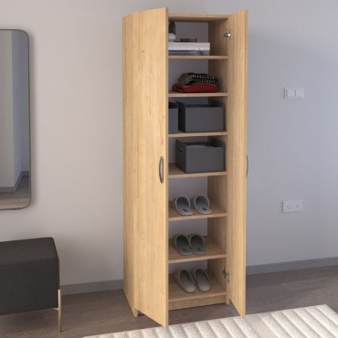 Παπουτσοθήκη Renso Megapap δίφυλλη χρώμα sapphire oak 59,8x37,8x178,5cm
