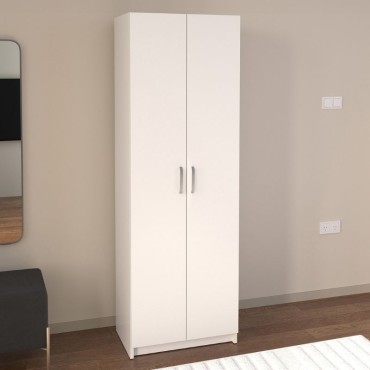 Παπουτσοθήκη Renso Megapap δίφυλλη χρώμα λευκό 59,8x37,8x178,5cm