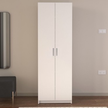 Παπουτσοθήκη Renso Megapap δίφυλλη χρώμα λευκό 59,8x37,8x178,5cm