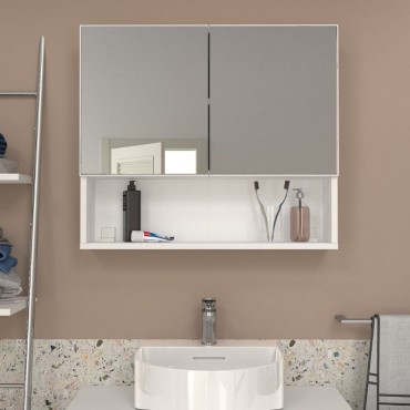 Καθρέπτης μπάνιου Trama Μegapap χρώμα λευκό 75x16,8x65cm 1 τεμ.