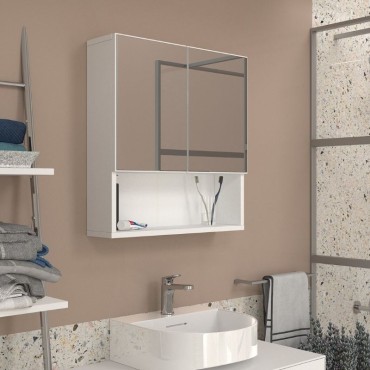Καθρέπτης μπάνιου Trama Μegapap χρώμα λευκό 60x16,8x65cm 1 τεμ.