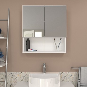 Καθρέπτης μπάνιου Trama Μegapap χρώμα λευκό 60x16,8x65cm 1 τεμ.