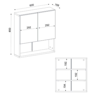 Καθρέπτης μπάνιου Trama Μegapap χρώμα λευκό 60x16,8x65cm 1 τεμ.