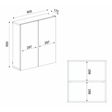 Καθρέπτης μπάνιου Binary Μegapap χρώμα λευκό 60x17,2x65cm 1 τεμ.
