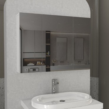 Καθρέπτης μπάνιου Base Μegapap χρώμα λευκό 90x17,1x65cm 1 τεμ.