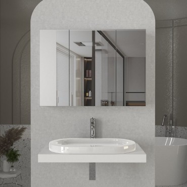Καθρέπτης μπάνιου Base Μegapap χρώμα λευκό 90x17,1x65cm 1 τεμ.