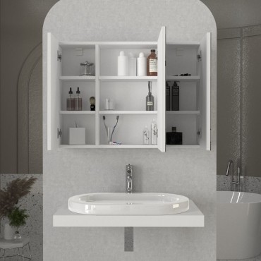 Καθρέπτης μπάνιου Base Μegapap χρώμα λευκό 90x17,1x65cm 1 τεμ.
