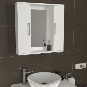 Καθρέπτης μπάνιου Surra Μegapap χρώμα λευκό 65x15,3x65cm 1 τεμ.