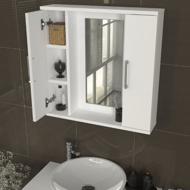 Καθρέπτης μπάνιου Surra Μegapap χρώμα λευκό 65x15,3x65cm 1 τεμ.