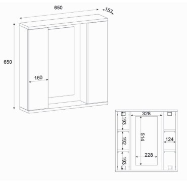 Καθρέπτης μπάνιου Surra Μegapap χρώμα λευκό 65x15,3x65cm 1 τεμ.
