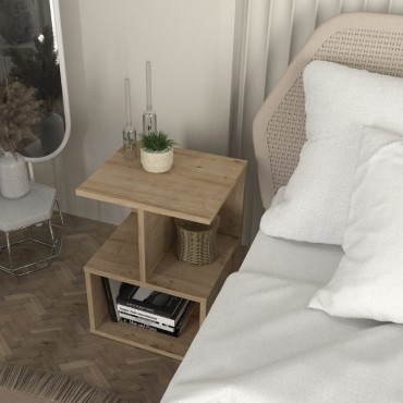Κομοδίνο - Τραπεζάκι βοηθητικό Entiero Megapap χρώμα sapphire oak 39,8x35x54,6cm 1 τεμ.