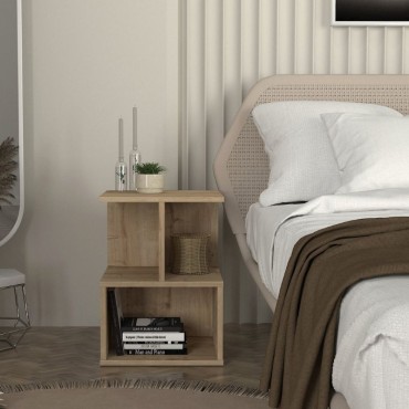 Κομοδίνο - Τραπεζάκι βοηθητικό Entiero Megapap χρώμα sapphire oak 39,8x35x54,6cm 1 τεμ.