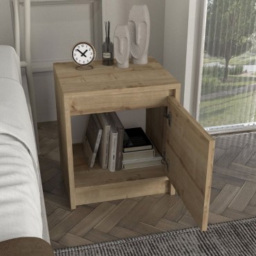 Κομοδίνο Conve Megapap χρώμα sapphire oak 40x35x45cm 1 τεμ.