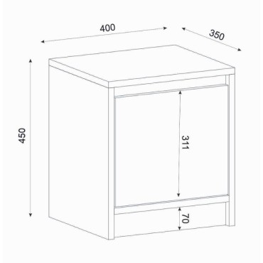 Κομοδίνο Conve Megapap χρώμα sapphire oak 40x35x45cm 1 τεμ.
