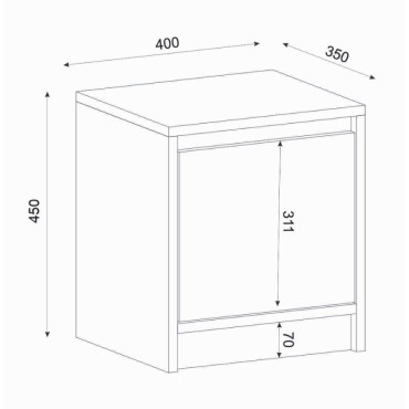 Κομοδίνο Conve Megapap χρώμα sapphire oak 40x35x45cm 1 τεμ.