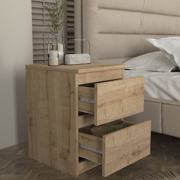 Κομοδίνο Breve Megapap χρώμα sapphire oak 39,8x41,8x55cm 1 τεμ.