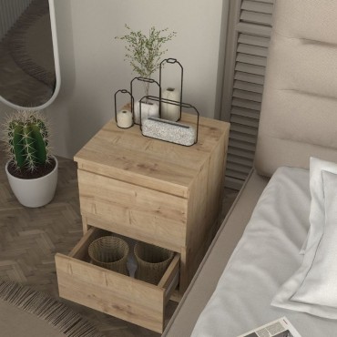 Κομοδίνο Breve Megapap χρώμα sapphire oak 39,8x41,8x55cm 1 τεμ.