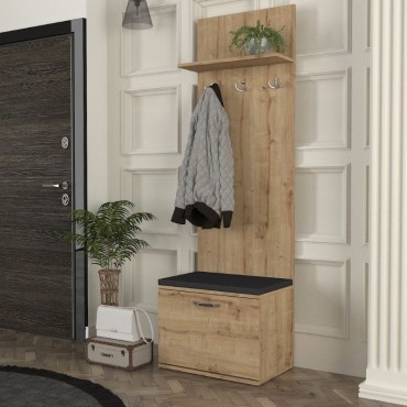 Έπιπλο εισόδου Track Megapap χρώμα sapphire oak 60x38,2x190cm 1 τεμ.