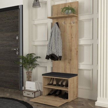 Έπιπλο εισόδου Track Megapap χρώμα sapphire oak 60x38,2x190cm 1 τεμ.