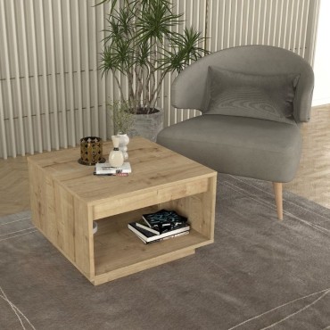 Τραπεζάκι σαλονιού Onda Megapap χρώμα sapphire oak 60x60x40cm 1 τεμ.
