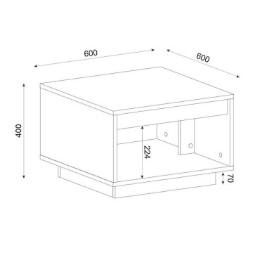 Τραπεζάκι σαλονιού Onda Megapap χρώμα sapphire oak 60x60x40cm 1 τεμ.