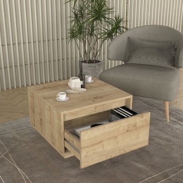 Τραπεζάκι σαλονιού Pura Megapap χρώμα sapphire oak 60x60x40cm 1 τεμ.