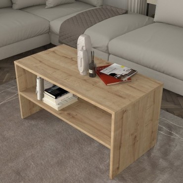Τραπεζάκι σαλονιού Eleva Megapap χρώμα sapphire oak 90x44,6x46,4cm 1 τεμ.